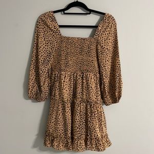 Pink Lily ! Brand new off the shoulder leopard dress